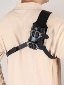 1pc Medieval Knight Sword Scabbard, PU Leather Sheath, Costume Prop For Assassin Outfit, Halloween, Fairs, LARP - A - View 1