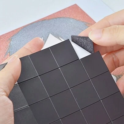 100pcs Thick Black Multipurpose Soft Magnet Sheets With Self-Adhesive Rubber Magnetic Stickers For Fridge Decoration Best