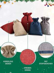 24 calendarios de adviento para rellenar bolsas de tela, calendarios de adviento para rellenar con pegatinas de calendario de adviento del 1 al 24 y 10 m de cuerdas de yute, calendario de Navidad para decorar por  mismo - Multicolor - Ver 7