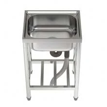 LIVINGANDHOME Living And Home Stainless Steel Commercial Sink With Shelf - 50cm W x 40cm D x 80cm H  Silver - View 7