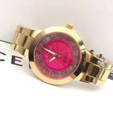 Women's Waterproof Rose Gold Watch - 紅色 - 查看 2
