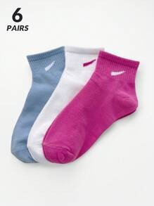 6pairs Women Crew Socks, Multicolor Casual Printed Breathable Comfortable Socks For Pregnant, Students, Outdoor, Party, Y2K, Goth - Multicolor - View 7