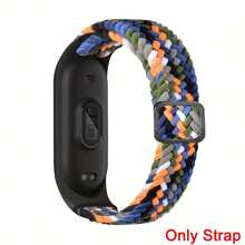 Bracelet solo en nylon compatible avec Xiao-Mi Mi Band 6 5 4 3/Amazfit Band 5, bande de remplacement pour sport réglable souple et colorée pour Xiao-Mi Mi Band 6 5 (NFC) pour hommes et femmes