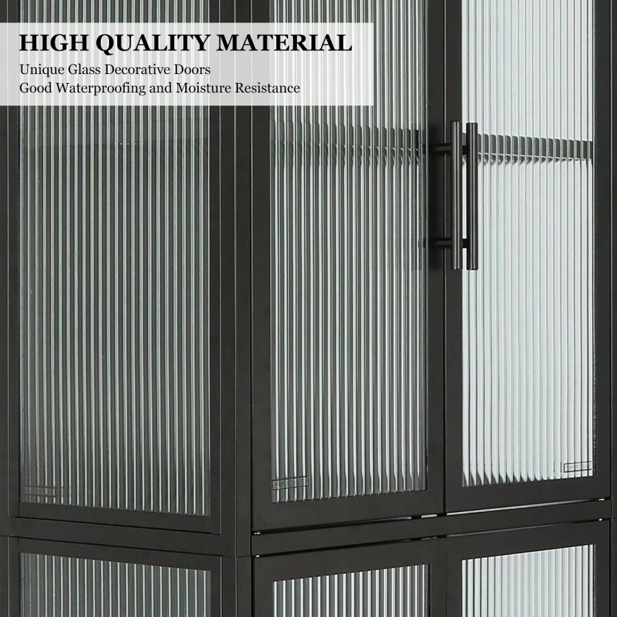 Stylish 4Door Tempered Glass With 4 Glass Doors Adjustable