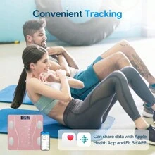 Smart Body Fat Scale With LED Display - Digital Bathroom Scale With Bluetooth, Accurate Measurement Of Body Composition, Muscle Mass, BMI And Body Water Analysis - Coral Pink - View 6