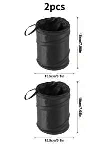 Foldable Car Trash Can For Interior Use, Front Passenger Seat, Rear Hanging Car Storage Box, Small Storage Bin, Umbrella Storage, Wet And Dry Dual-Use Garbage Bag, Long-Distance Travel Hook Type Trash Can, Multi-Functional, All Season Universal, Living Room, Kitchen, Bathroom, Camping, Barbecue, Foldable Trash Can, Car Wash Bucket, Car Specific - Black - View 15