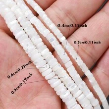 75/80/90 颗贝壳散珠，白色闪亮 DIY 珠子，适合制作项链、手链、钥匙扣等珠宝 - shell beads - 查看 4