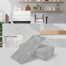16 cái/hộp, 4*8IN, Giấy dán tường 3D PE Foam nhiều màu họa tiết đá cẩm thạch bóc ra và dán, Tấm ốp tường 3D tự dính, Giấy dán tường chống trượt chống thấm nước có thể tháo rời cho phòng ngủ/phòng khách/nhà bếp và trang trí nhà cửa, Có sẵn 3 họa tiết đá cẩm thạch - Nhiều màu - Xem 11