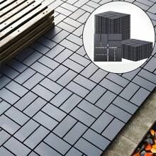 44 Pack 12"X12" Plastic Interlocking Deck Tiles - Waterproof Outdoor For All Weather. Ideal For Poolside, Balcony And Backyard. Gray And Brown. - Multiple colors - View 1