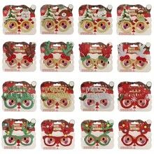 16pcs Random Christmas Decoration Eyeglasses, Snowman, Tree, Bow-Tie Style Photo Props For Family, School, Students,Christmas - Multicolor - View 1