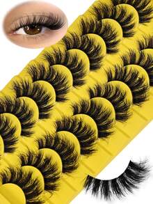 10Pairs 3D Fluffy False Eyelashes For Dramatic Fake Eyelashes Messy False Eyelashes Fluffy Thick Lashes - Fluffy Lashes - View 2