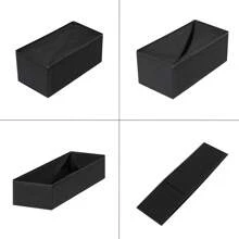 6 Packungen faltbare Stoffaufbewahrungsboxen, Kleiderschrank-Organizer für Kommode, Stoffkörbe, Behälter, Unterteilungen für Kleidung, Unterwäsche, BHS, Socken, Wäsche, Beige, Anzughosen, Schuhe, Jeans, Stiefel, Röcke, Schlafzimmer, Organizer, Aufbewahrung, weiße Damenshirts, Damenhosen, Winterbekleidung für Damen, Kleider, Wintermode für Damen, elegante Damenkleider, weiße Damenshirts, langärmlig, weiße Jumpsuits für Damen, Frühlingskleid für Damen, Frühlingsoutfits für Damen, Frühling, Frühlingskleidung, minimalistisch, Sommertops - Schwarz - Übersicht 6