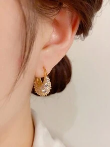 1 par de brincos de argola redondos luxuosos e elegantes totalmente perolados, joias de moda de alta qualidade no estilo coreano da moda
