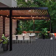 44 Pack 12"X12" Plastic Interlocking Deck Tiles - Waterproof Outdoor For All Weather. Ideal For Poolside, Balcony And Backyard. Gray And Brown. - Multiple colors - View 6