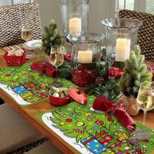 4/6pcs   Whoville Christmas Placemats Xmas Tree Plastic Place Mats Gift Box Table Mats Christmas Theme Kitchen Placemats For Indoor Outdoor Christmas Party Dining Table Decoration - Multicolor - View 5