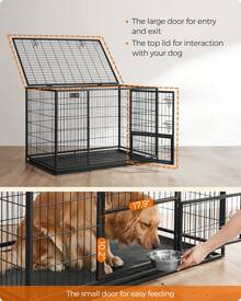 Feandrea Heavy-Duty Dog Crate, Metal Dog Kennel And Cage With Removable Tray, XXL For Large Dogs, 48 X 29.3 X 31.7 Inches, Black - Black - View 5