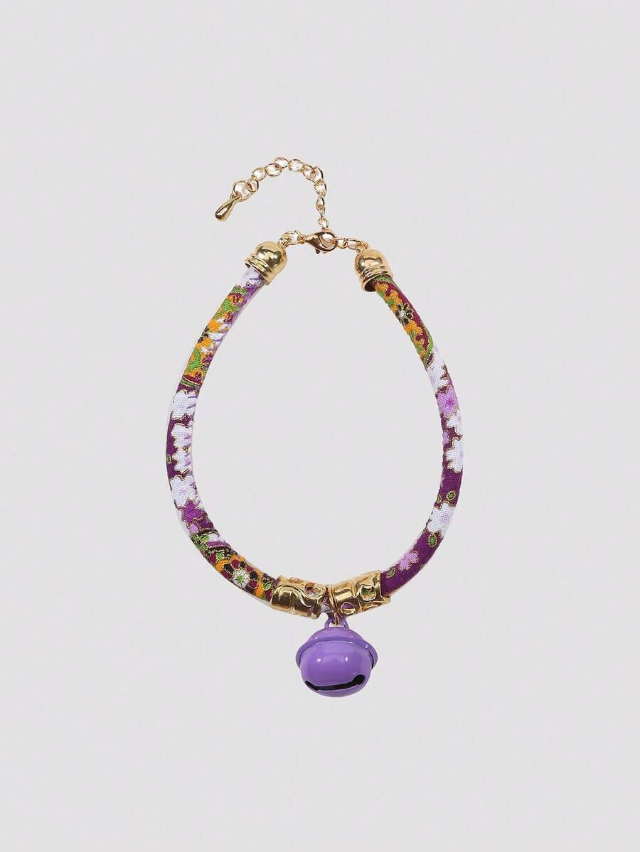 1pc Charming VintageStyle Cat Collar With Bell, Durable Necklace For