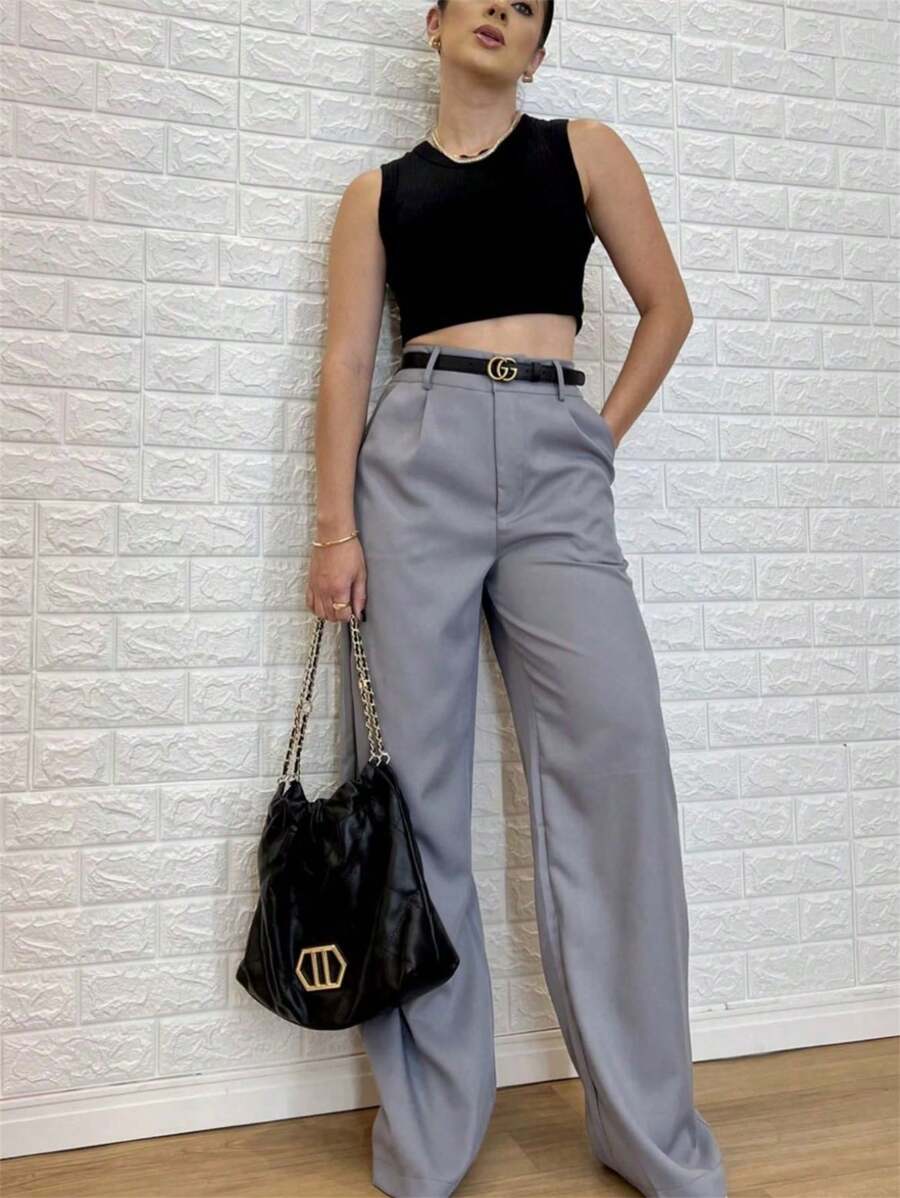 Women Pants - Grey - View 1