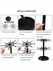 1 Piece Earring Jewelry Display Stand, 2-Layer Desktop Rotatable Storage Rack For Hanging Necklaces, Pendants, Bracelets, Earrings, Keychains, Hairbands, Birthday Valentine's Day Christmas Halloween Gifts