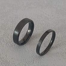 1Set(2pcs) Fashionable Simple Charm Stainless Steel Ring For Men, Woman,Couples, Daily Wear And Parties For Father Mother Dad Husband Wife Boyfriend Girlfriends Father's Day Birthday Gift Stackable Ring Statement Band Jewelry Size 5-12