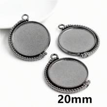 4 pièces Base de pendentif en rotation à double face compatible avec des cabochons ronds de 20/25/30 mm. Accessoires pour la conception de bijoux DIY.