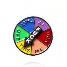 rongji jewelry Lucky Wheel Enamel Pin Brooch Rotating Arrows Interactive Mood Pins Funny Spinner Rainbow Badge For Clothing Backpack Hat Decoration