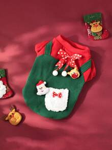 1pc Pet Christmas Outfit Autumn/Winter Teddy Bichon French Bulldog Cat Thickened Sweatshirt Dog Clothes - Multicolor - View 8