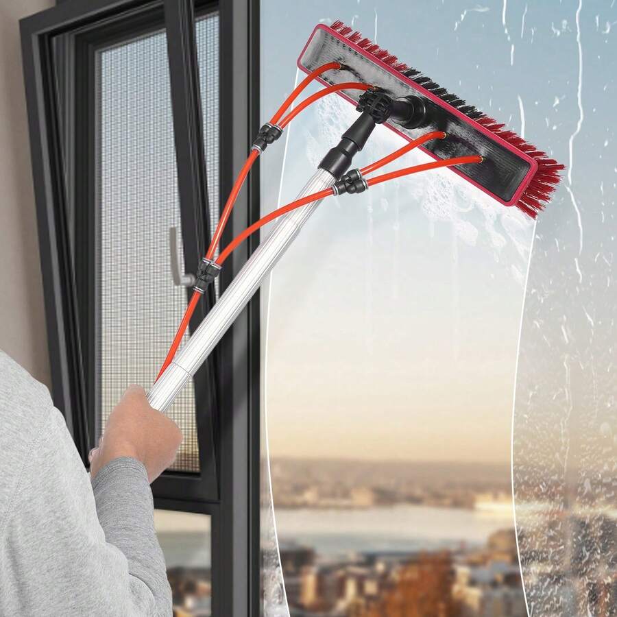 OUKANING 26FT Water Fed Pole Cleaning Brush Tool For Window+ Solar