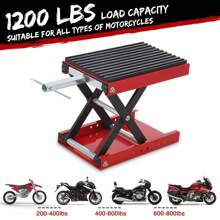1200lbs Motorcycle Jack With Dolly, Motorcycle Scissor Lift Jack Hoist Stand For Dirt Bike ATV Cruiser Bikes With Wide Deck & Safety Pin - Red - View 2