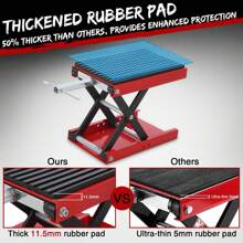 1200lbs Motorcycle Jack With Dolly, Motorcycle Scissor Lift Jack Hoist Stand For Dirt Bike ATV Cruiser Bikes With Wide Deck & Safety Pin - Red - View 4