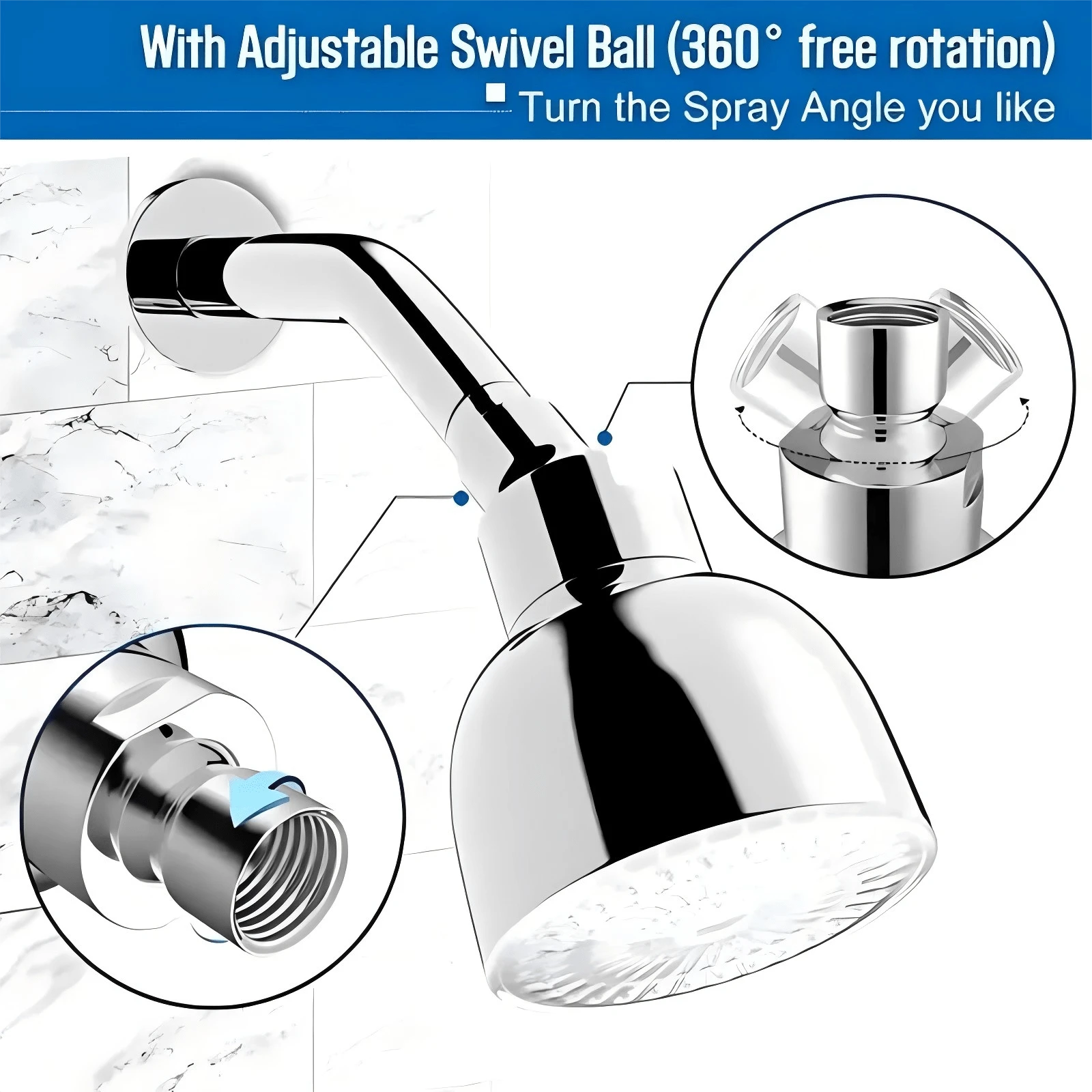 1pc ColorChanging LED Shower Head,ABS Material, HydroPowered LED