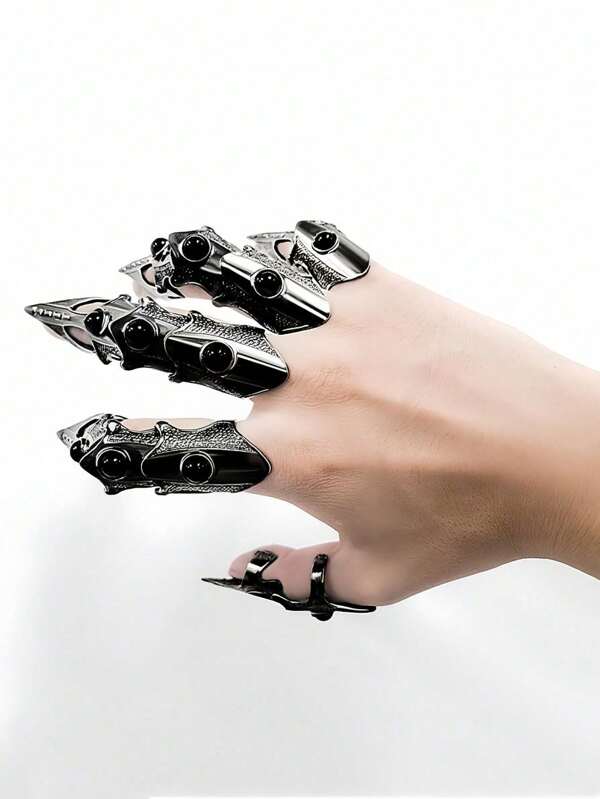 1pc Harajuku, Darkness ,Finger Joints, Hand Robots, Bionic Machinery, Heterosexual Fingers, (Adjustable), (Detachable), Armor, Ring Joint, Finger Joint Claw, Novelty, Finger Joint Claw, Suitable For Outdoor, Indoor, Party Props, Costume Props, Stage Performance Props, Cosplay Props, Performance Props, Highly Durable