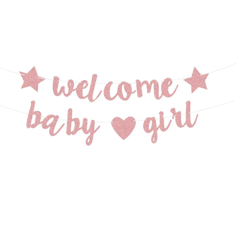 一套预穿线婴儿淋浴横幅 Oh Baby 标志玫瑰金闪光字母 | 性别揭示装饰品 | 婴儿洒水装饰品（适用于男孩女孩）| 婴儿性别揭示派对装饰用品婴儿淋浴家庭装饰礼物 - 彩色 - 查看 1