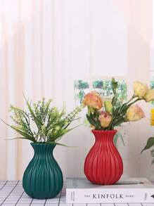 1 chiếc bình nhựa thời trang kiểu Pháp - Lựa chọn hoàn hảo để trang trí phòng khách và bàn ăn, thích hợp cho hoa tươi hoặc hoa khô - Nhiều màu - Xem 3