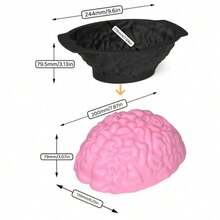 1 个 3D 大脑模具、DIY 硅胶人脑蛋糕模具、巧克力模具、制冰机模具非常适合 DIY 蛋糕装饰和烘焙、万圣节和圣诞节创意模型、烘焙工具、圣诞节万圣节派对用品 - 彩色 - 查看 7