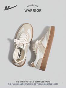 WARRIOR Zapatillas deportivas informales de hombre cómodas, ligeras y transpirables con cordones - Café integral - Ver 7