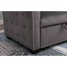77 Inch Reversible Sectional Storage Sleeper Sofa Bed, L-Shape 2 Seat Sectional Chaise With Storage, Skin-Feeling Velvet Fabric, Dark Grey Color For Living Room Furniture