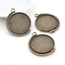 4 pièces Base de pendentif en rotation à double face compatible avec des cabochons ronds de 20/25/30 mm. Accessoires pour la conception de bijoux DIY.
