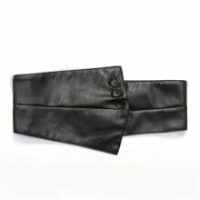 1PC Lady Black PU Knoop Taille Jas Eenvoudige Asymmetrische Riem, Geschikt Voor Dagelijkse Draag Taille Trainervrouwen Korset Riem Accessoires Voor Dames Voor Jurk Western Cowboy Cowgirl Country Wear Vintage Zwarte Riem