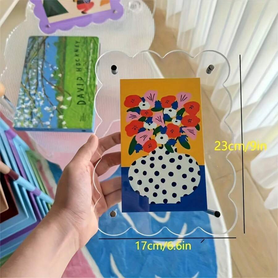 Acrylic Scalloped Picture Frame, Acrylic Closure With Dual