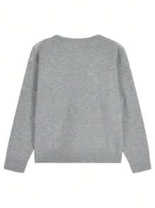Retro V-Neck Contrast Color Diamond Pattern Casual Sweater