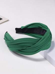 1pc Cross Folded Headband, Suitable For Daily Wear, As A Gift For Classmates, Friends, Hair Accessory,Hairband,Hair Hoop Headbands Head Accessories Beauty Home Hair Accessories - Green - View 1