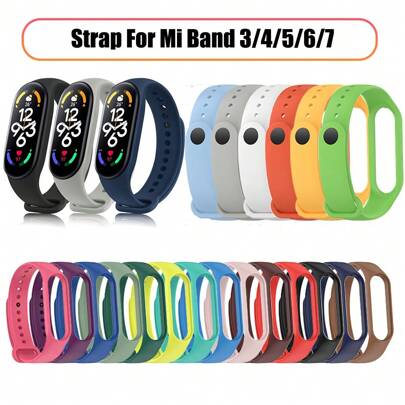 Dây đeo cho Xiao Mi Mi Band 6 5 4 3 7 Vòng đeo tay thể thao bằng silicon Dây đeo thay thế mềm mại cho Mi Band 7 5 4 Phụ kiện vòng đeo tay