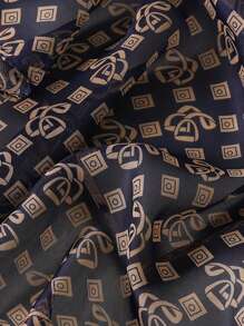 1pc Women's Retro Floral Print Lightweight Breathable Scarf, Fashionable And Elegant, Suitable For Daily Wear - Blue Purple - View 5