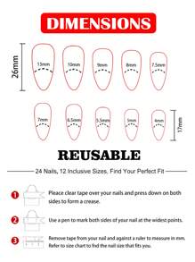 24pcs Middle-Long Size Water Drop French Pearlescent White Glossy Full Cover Wearable Press-On Nail Kit With Gel And Nail Buffer, Suitable For Women And Girls Party, Daily Wear