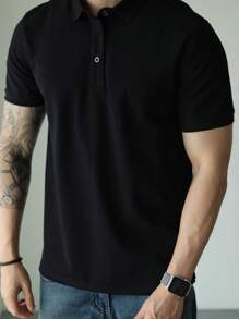 Basic UNISEX POLO Shirt For Men And Women - Negro - Ver 4