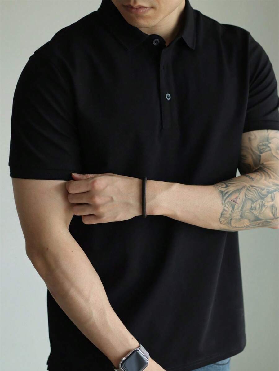 Basic UNISEX POLO Shirt For Men And Women - Negro - Ver 1