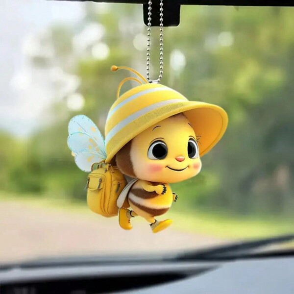 1pc Acrylic Cute Bee Backpack Charm, Random Color
