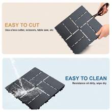 44 Pack 12"X12" Plastic Interlocking Deck Tiles - Waterproof Outdoor For All Weather. Ideal For Poolside, Balcony And Backyard. Gray And Brown. - Multiple colors - View 5