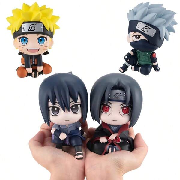 bandai 1 PIEZA Figura de anime de 8cm/3.14 pulgadas Versión Q / Figura de acción de Uchiha Itachi Kawaii Uchiha Sasuke/Kakashi, decoración de coche Figura de PVC Colección de adultos Muñeca de juguete Modelo Navidad